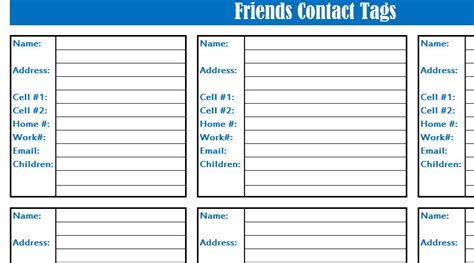 friends contact list  excel templates