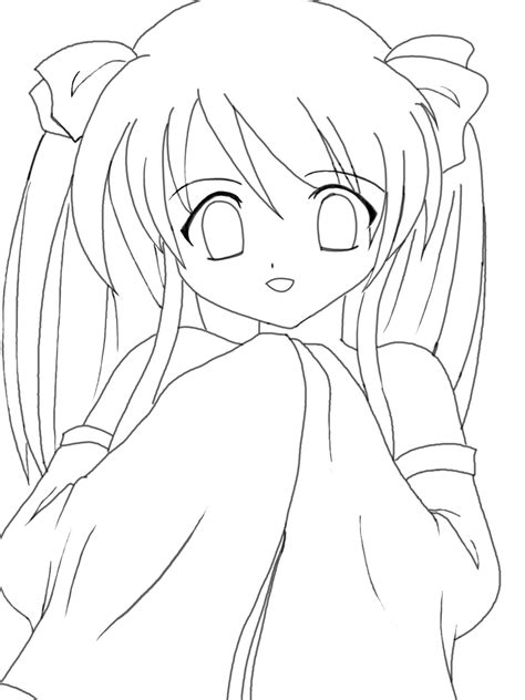 Anime Girl Drawing Easy Drawings Clipartmag Sketch Coloring Page