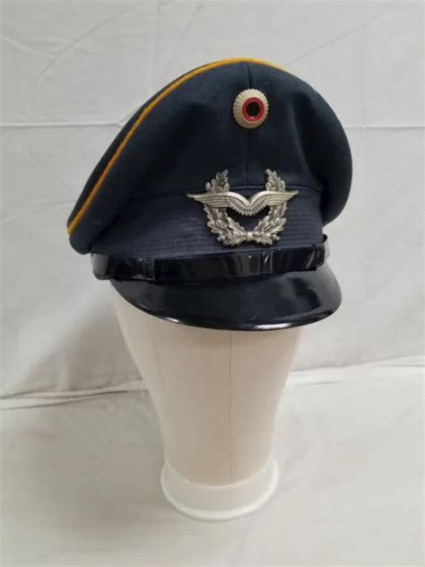 VINTAGE COLD WAR Era German Luftwaffe Air Force Military Visor Cap Hat