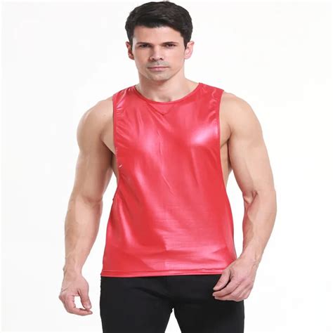 Aliexpress Com Buy Men S Fashion Sexy Faux Leather Vest Comfortable