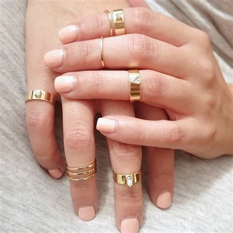 Minimalist Gold Midi Rings Set Of Five By Staxx