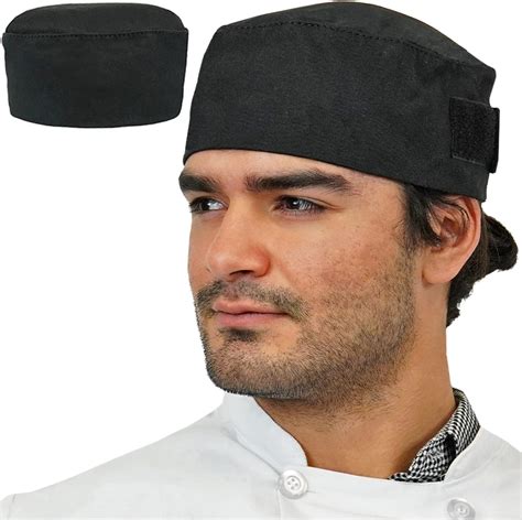 Chef Hat Beanie Adjustable Strap Chef Cap Breathable Cotton Chef