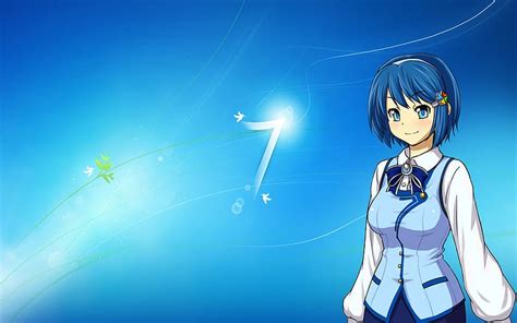 Anime Microsoft Windows 7 Os Tan Windows Girl Nanami Madobe Hd