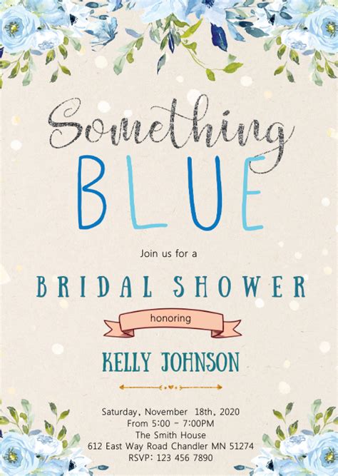 Something Blue Bridal Shower Invitation Template Postermywall