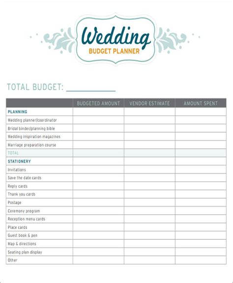 wedding budget worksheet templates  ms word  excel