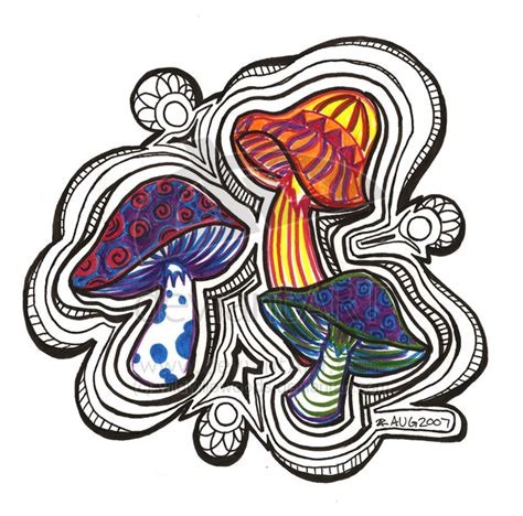 Trippy Mushroom Drawings Free Image Download