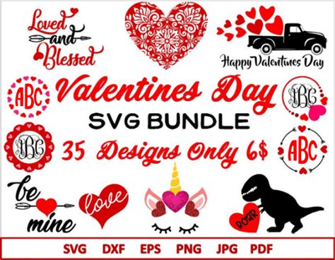 Valentines Svg Bundle Valentine Monogram Svg For Cricut Silhouette