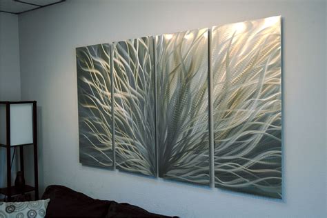 Once sold, this exact design will never be available again. Radiance Silver and Gold 36x63 - Abstract Metal Wall Art ...