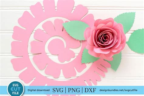 Rolled Flower Svg A Rolled Rose Paper Template Svg 542693 Cut