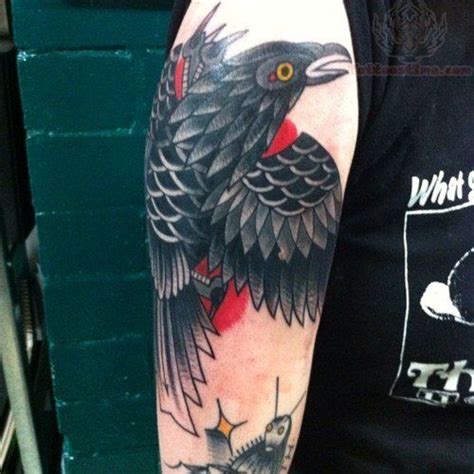 Colorful Crow Tattoo Tattoos On Half Sleeve Crow Tattoo Tattoos