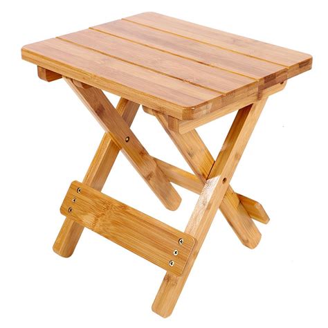Great savings & free delivery / collection on many items. LYUMO Bamboo Folding Stool Portable Household Real Wood ...