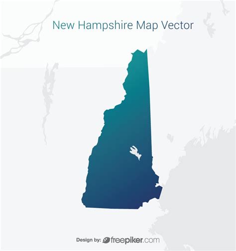 Freepiker New Hampshire Map By Gradient Color Vector Design
