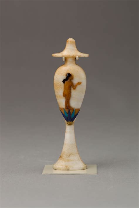 Perfume Bottle In The Shape Of A Hes Vase Inlaid With The Figure Of A Princess New Kingdom