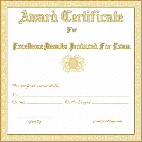 Free Printable Award Certificate For Best Results In Exams