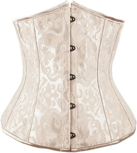 alivila y fashion corset womens brocade underbust boned corsets bustier waist trainer cream 5x