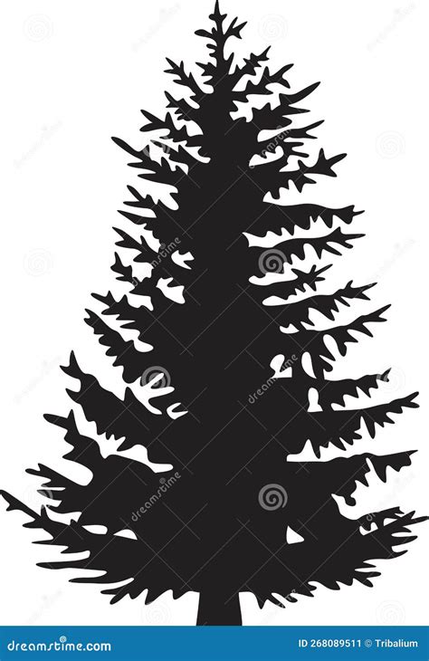Pine Tree Black And White Vector Stock Vector Illustration Of Design
