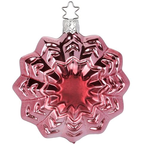 Rosy Pink Rosette Ornament Inge Glass Christmas Ornaments