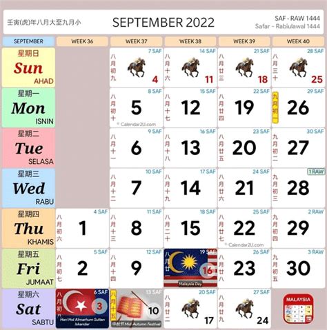 Kalender 2022 Malaysia Kalender Islam Cuti Sekolah And Kalender Kuda