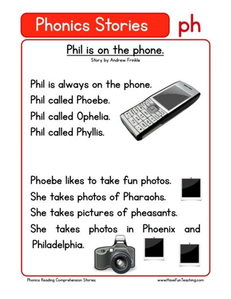 Phonics, where comprehension teaching and work with whole texts were synthetic phonics 23. Reading Comprehension Worksheet - Phil is on the phone