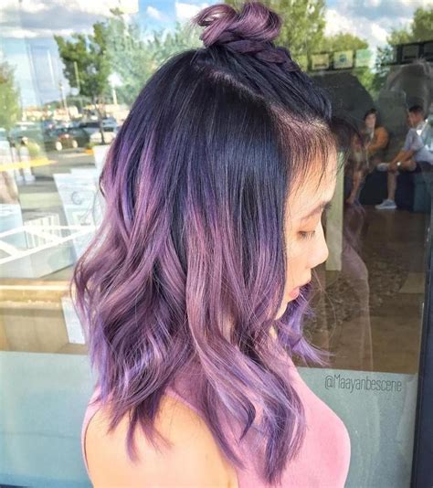 Pastel Purple Hair With Black Roots Pastel Purple Hair Lilac Hair