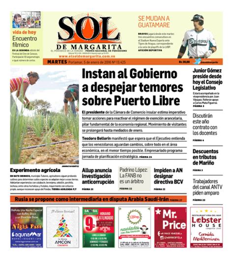 Portadas De Los Diarios Del Estado Nueva Esparta La Comuna Socialista