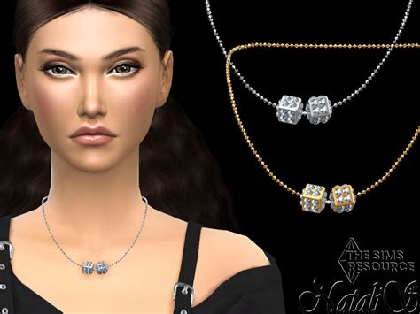 Ожерелье Cube Pave Chain Necklace Симс 4