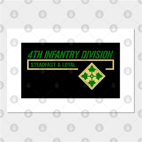 Us Army 4th Infantry Division 4th Infantry Division Plakat I Druk