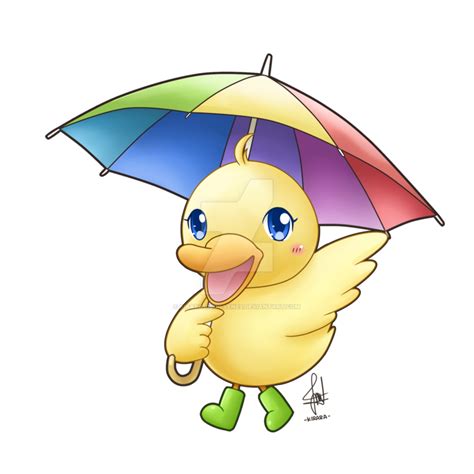Duck With Umbrella Image