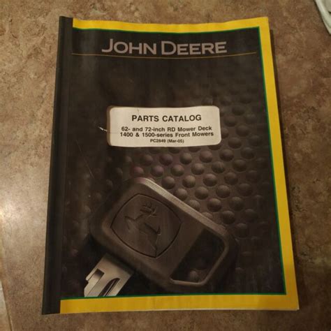 John Deere Parts Catalog For 62 And 72 Inch Mower Deck 1400 And 1500