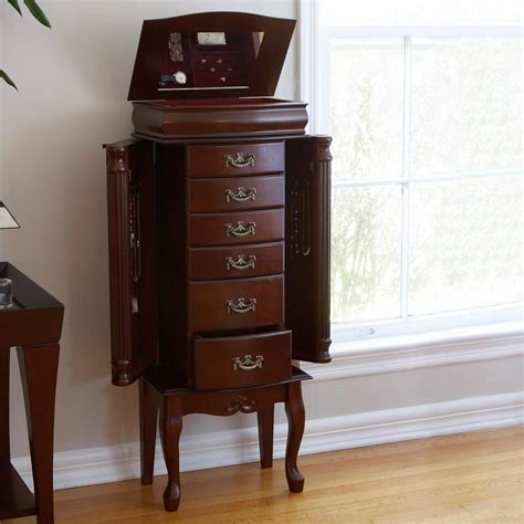 Sei Freestanding Jewelry Armoire Mahogany Kitchen And Dining