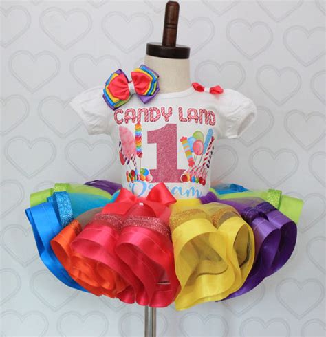 candy land tutu set candy land outfit candy land dress candy land birt pink toes and hair bows