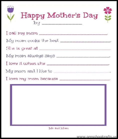 Free Mothers Day Worksheets Preschool Crafts