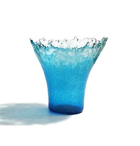 Artisan Glass Vase In Ocean Splash One Of A Kind Art Glass Etsy