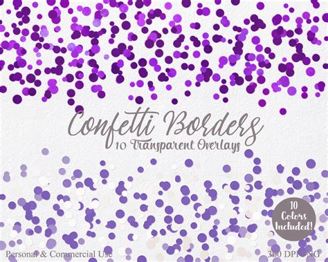 Party Confetti Borders Clipart Commercial Use Clip Art 10 Confetti