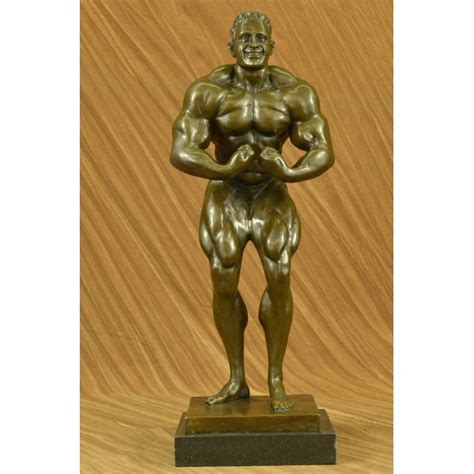 Sold Price Bronze Abstract Muscular Modern Art Nude Man Marble Base Sculpture Statue Signed