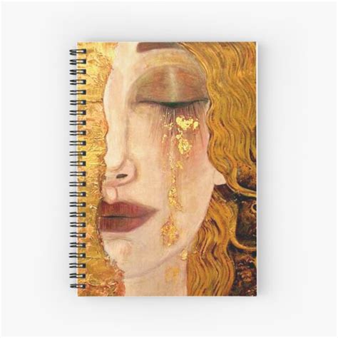 Klimt Golden Tears Spiral Notebooks Redbubble