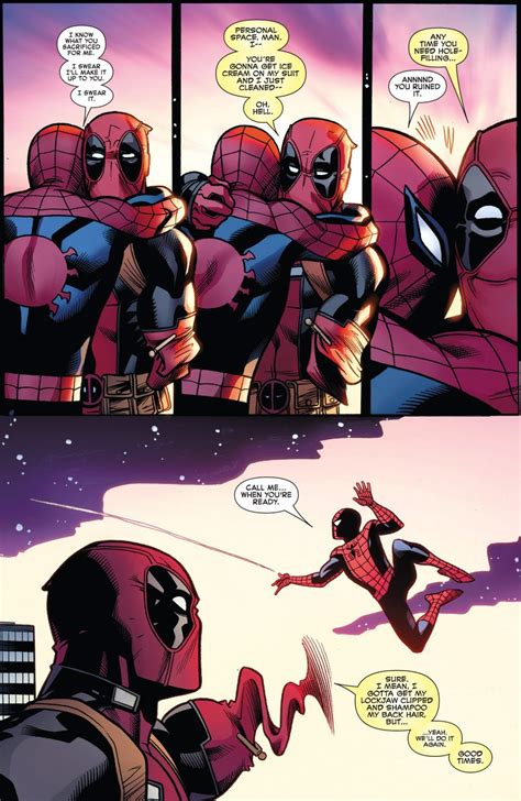 Spider Man And Deadpool Hugging Spideypool Spideypool Comic