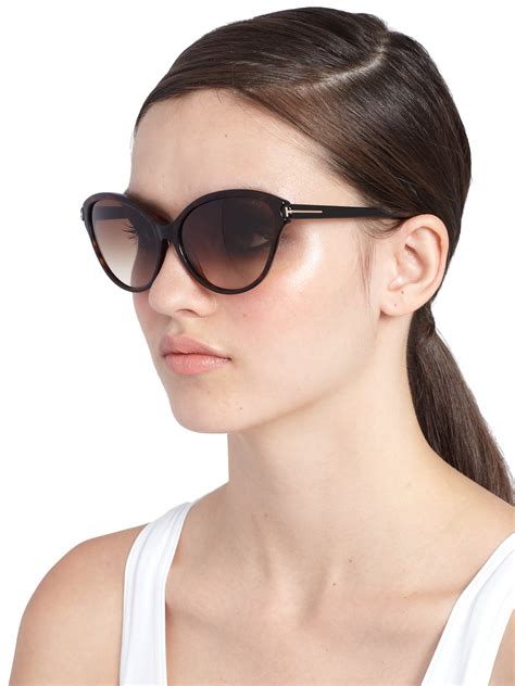 tom ford priscila 60mm cat s eye sunglasses in brown lyst