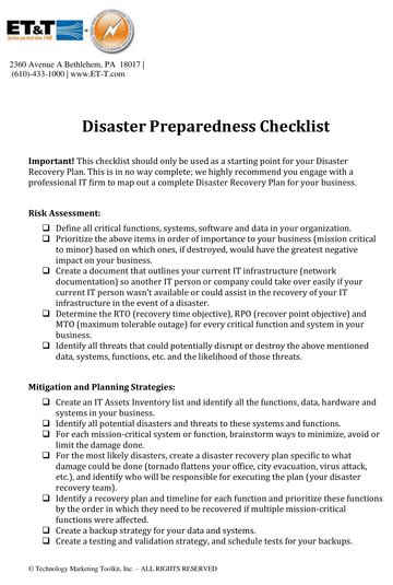 Business Disaster Preparedness
