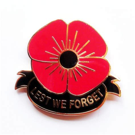 Lest We Forget Soldier Poppy Pin Badge Collectables Badges And Patches