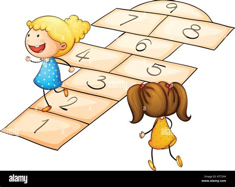 Illustration Of Kids Playing Hopscotch Stock Vector Image And Art Alamy