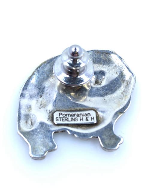 Lot Handh Sterling Silver Pomeranian Pin