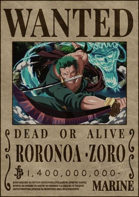 Roronoa Zoro Wanted Poster