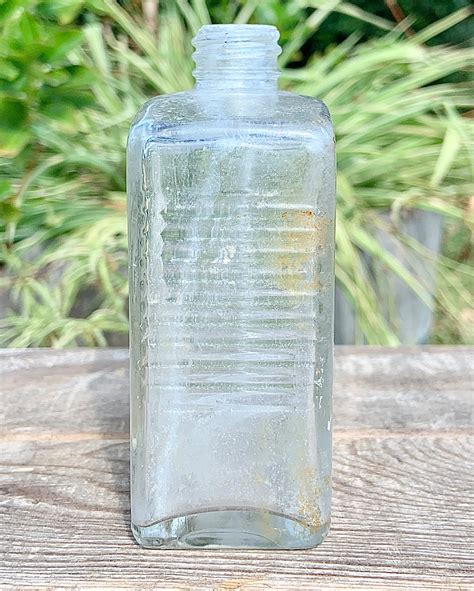 Antique Art Deco Glass Bottle With Ribbed Sides Perfume Etsy