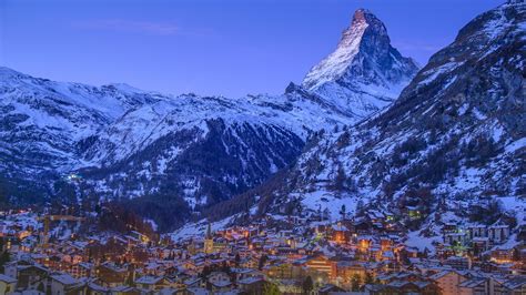 Early Winter Morning In Zermatt With Matterhorn In Background