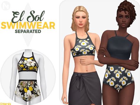 El Sol Swimwear Separated By Nords On Tumblr Sims 4 Swimwear Sims 4