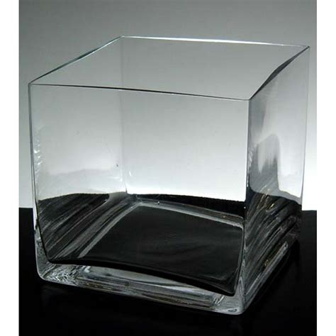6 Pieces Of 6x6 Square Vases Clear Glass