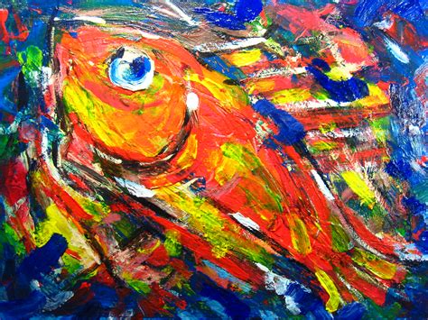 Fish Abstract Expressionist Painting Of A Fish Acrylic Pa Flickr