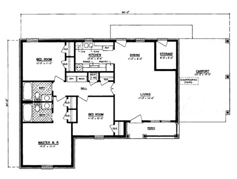 Country Style House Plan 3 Beds 2 Baths 1100 Sqft Plan 45 564