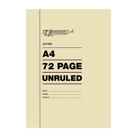 College Exercise Book A4 72pg Unruled UHQ